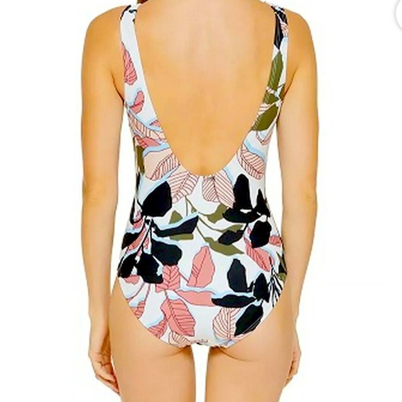 DKNY Women's One Piece Swimsuit - Multicolor Leaf Print - Picture 7 of 7